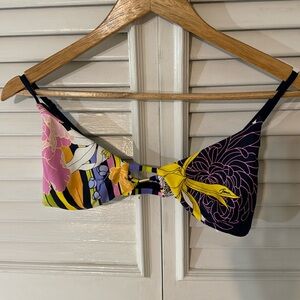 Trina Turk Pink Purple Floral Lightly Padded Bikini Top Size 10